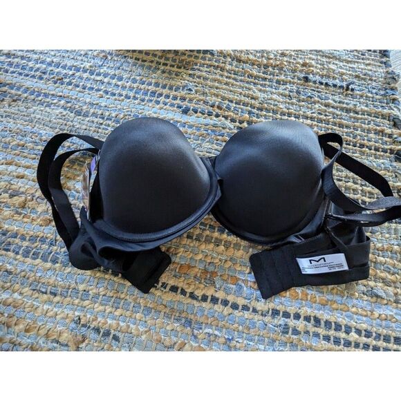 NWT Maidenform 38D Strapless Lift Black Bra Adjustable Straps Stay Up Power Band - Picture 4 of 6
